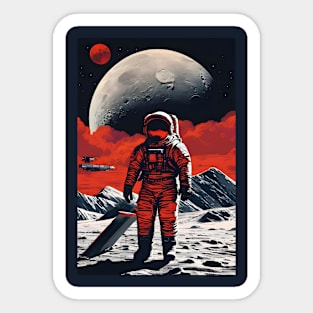 Soviet astronaut on moon Sticker